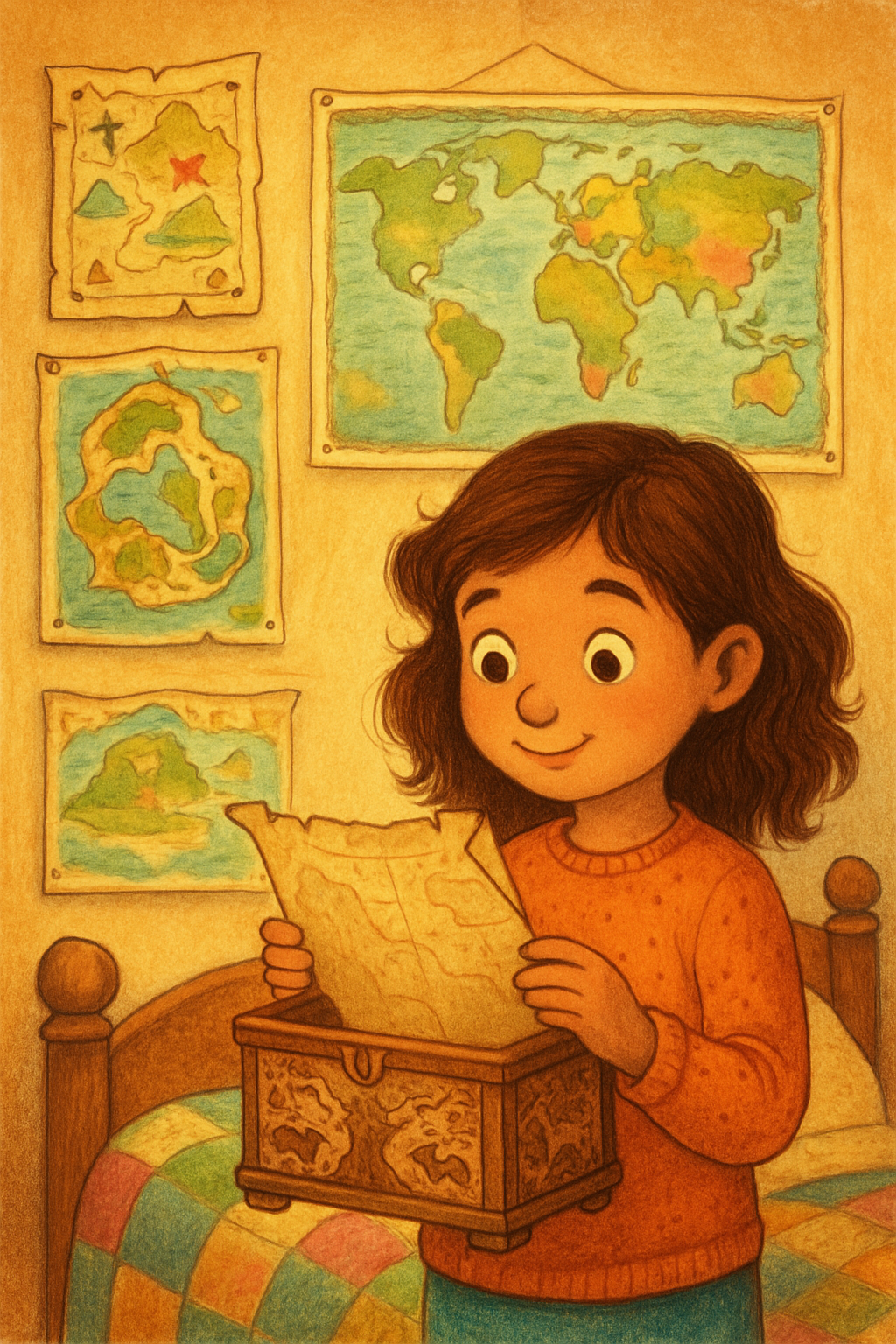 Maya with her map collection