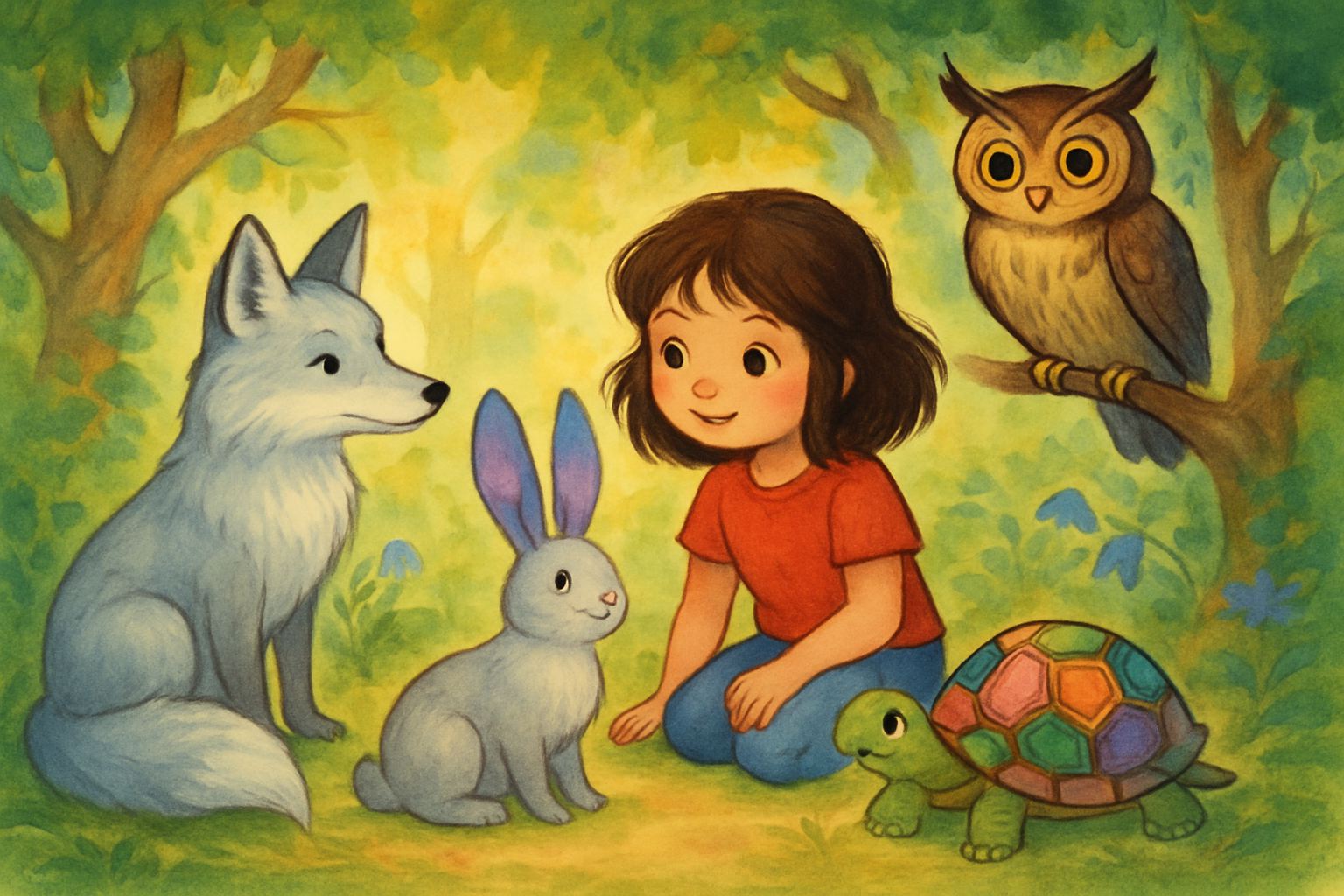 Maya with her animal friends